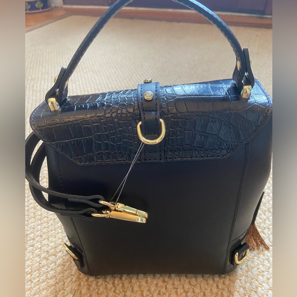 NWT House of Harlow 1960 Black Studded Backpack Shoulder Bag - Picture 2 of 5